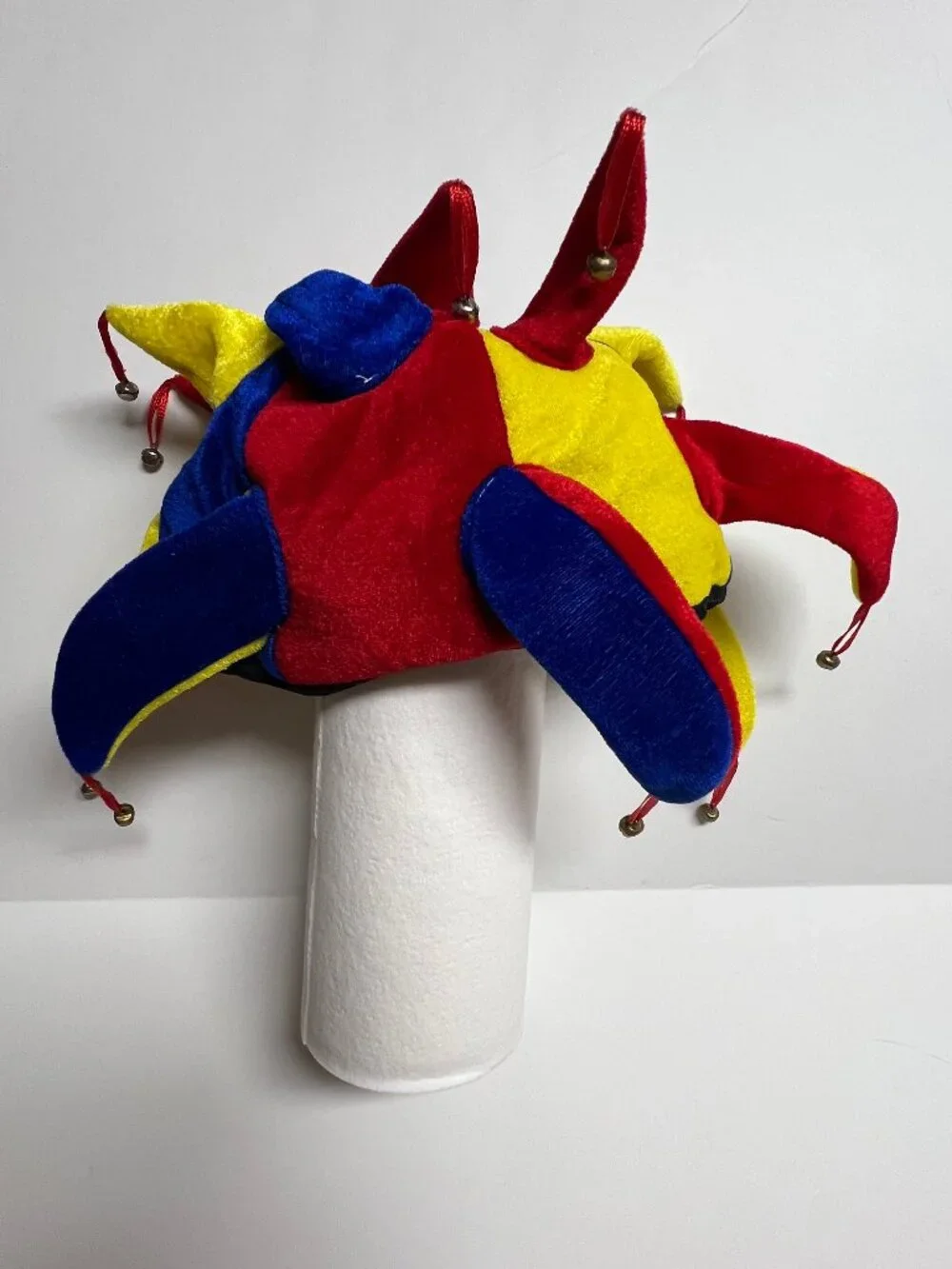Jester Hat Happy New Year Plush Velvet Multicolor Costume Party Bells Smiffys